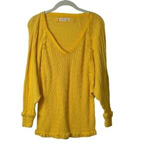 We The Free Yellow Knit Blouse Size XS